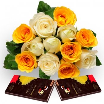 Flowers with Cadbury Bournville Chocolates