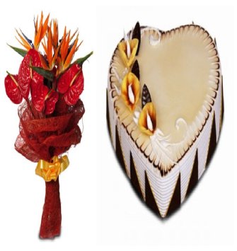 Anthurium Flowers and Cake