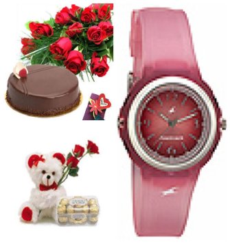 Flowers, Teddy and Ladies Watch