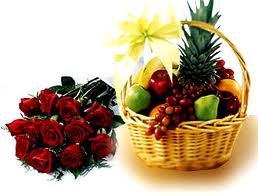 Red Roses with Fruits