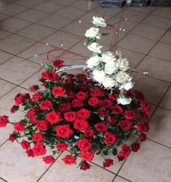 100 rose and 20 white rose basket