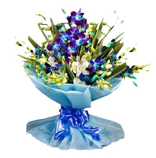 6 Blue Orchids Bouquet