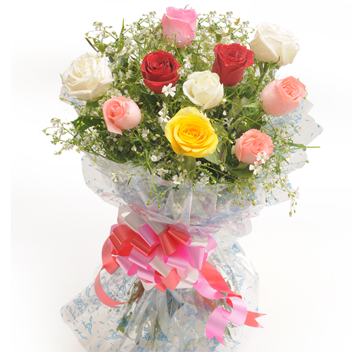 10 Mix Roses Bunch