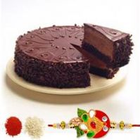 Rakhi With Half Kg Chocolate Truffle Cake C1662