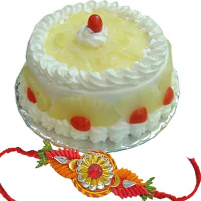 Rakhi 1 Kg Pineapple Cake C1659