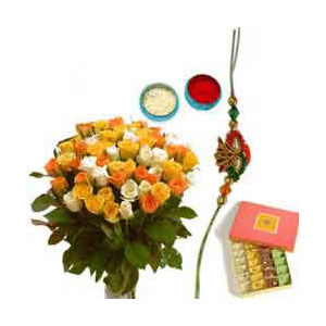 Rakhi Pack with Sweets N Flowers C1127