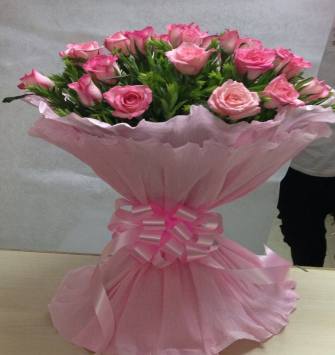 30 pink roses bunch