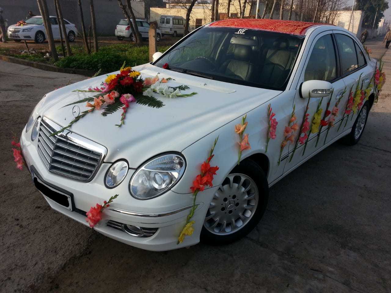 Marriage Car Decoration with Glads and Gerberas