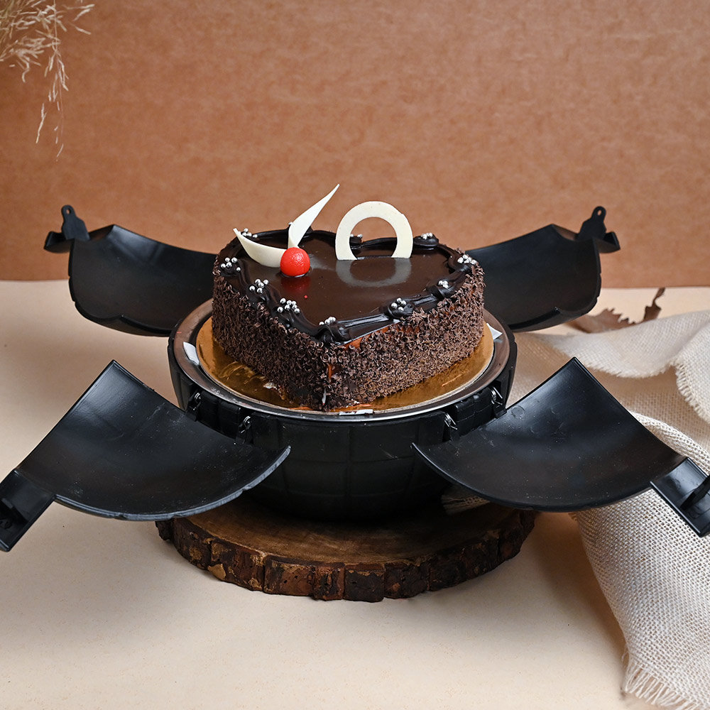 Heart Shaped Chocolate Truffle Bomb Cake