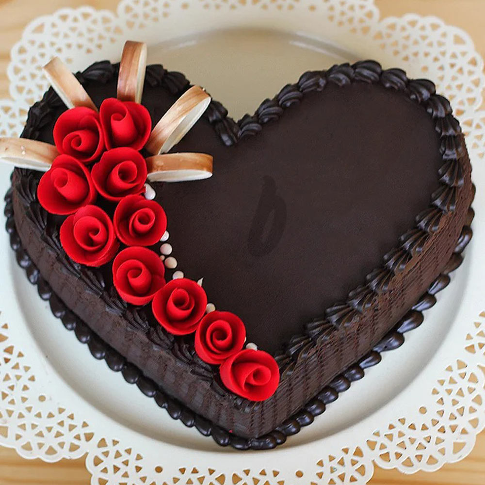 Heart Shaped Chocolate Truffle Cake - Perfect for Birthday ...
