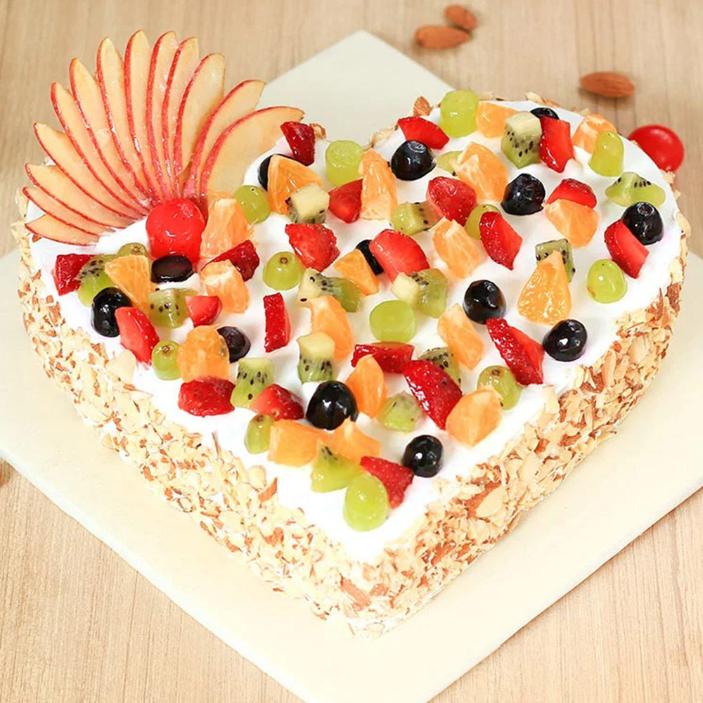 Heart Shaped Fruit N Nut Cake