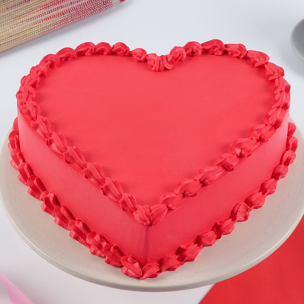 Delicious Heart Shaped Red Velvet Cake